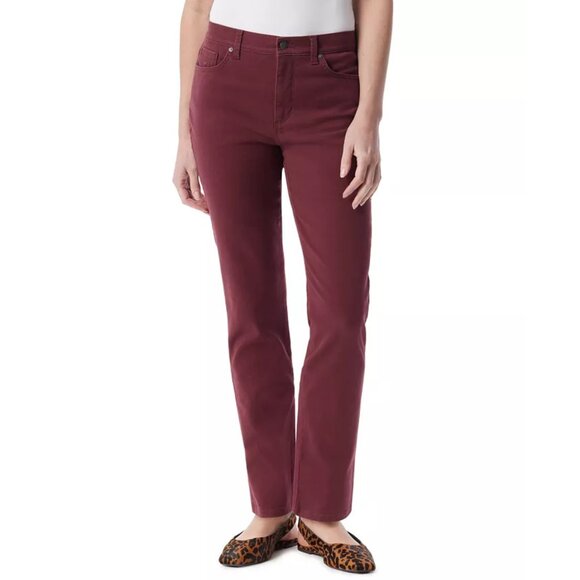 Gloria Vanderbilt Amanda Straight Leg Jeans Burgundy Womens 10 Short Normcore - Picture 1 of 16